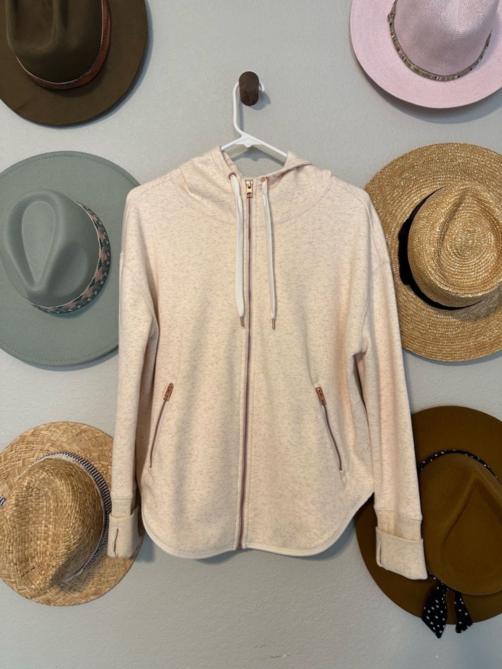 Athleta Cream Zip Hoodie Karma Jacket